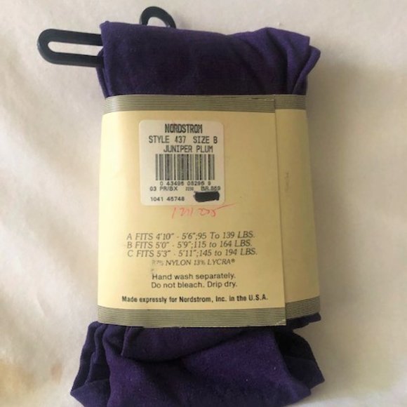 Vintage Nordstrom Juniper Plum Tights - Picture 2 of 2